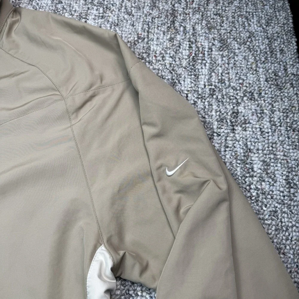 Nike Golf Pullover Mens XL Windbreaker 1/4 Zip Long Sleeve Beige 263522-235